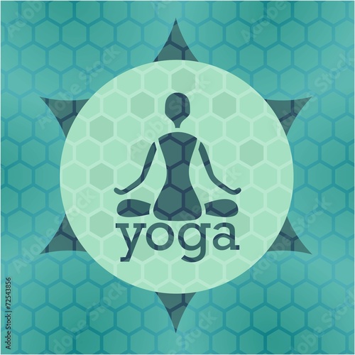 yoga is the emblem of the man in the Lotus position on the circl