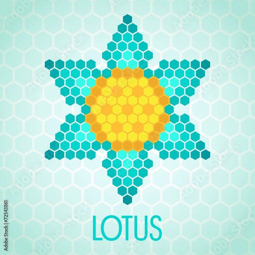 the Lotus flower decorative geometric stylized emblem