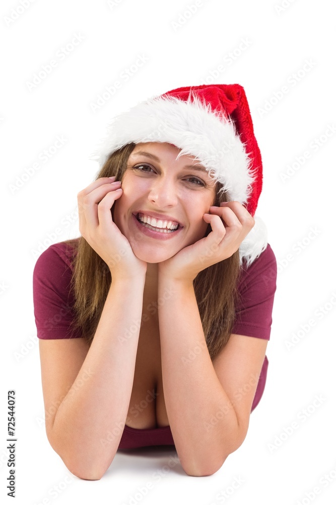 Portrait of a festive brunette smiling at camera Portrait of a festive brunette smiling at camera
