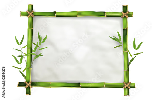 Bamboo frame with realistic paper background