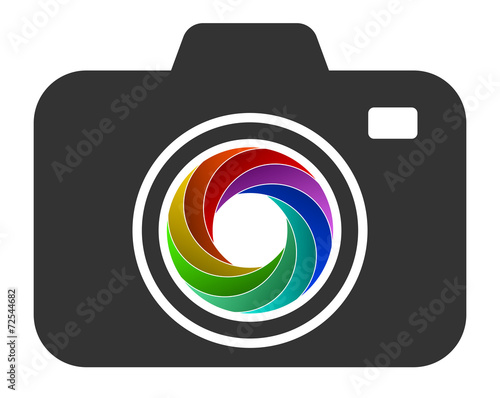 camera icon with color diaphragm