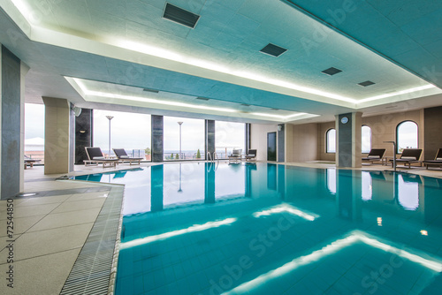 Luxury swimming pool modern hotel