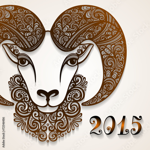 Vector Decorative Patterned Sheep