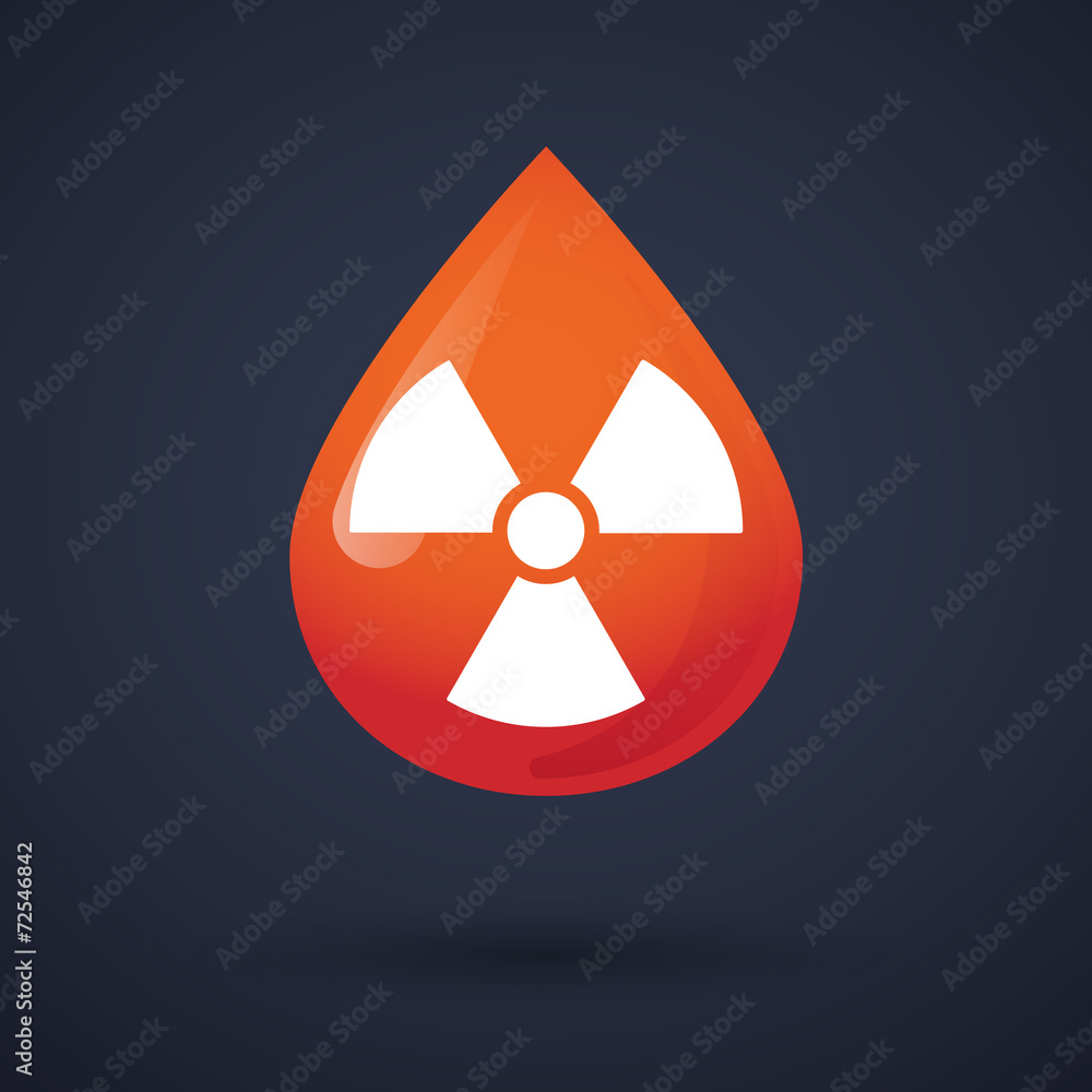 Blood drop icon with a radioactivity sign Blood drop icon with a radioactivity sign