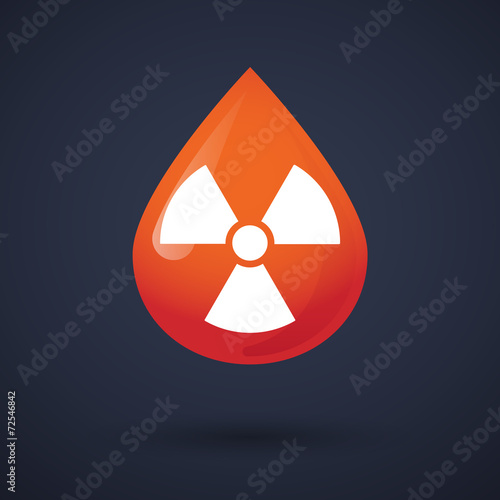 Blood drop icon with a radioactivity sign