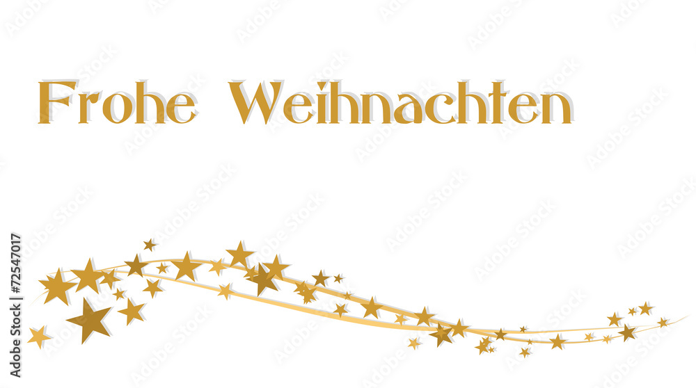 Karte frohe Weihntachten mit goldenen Sternen