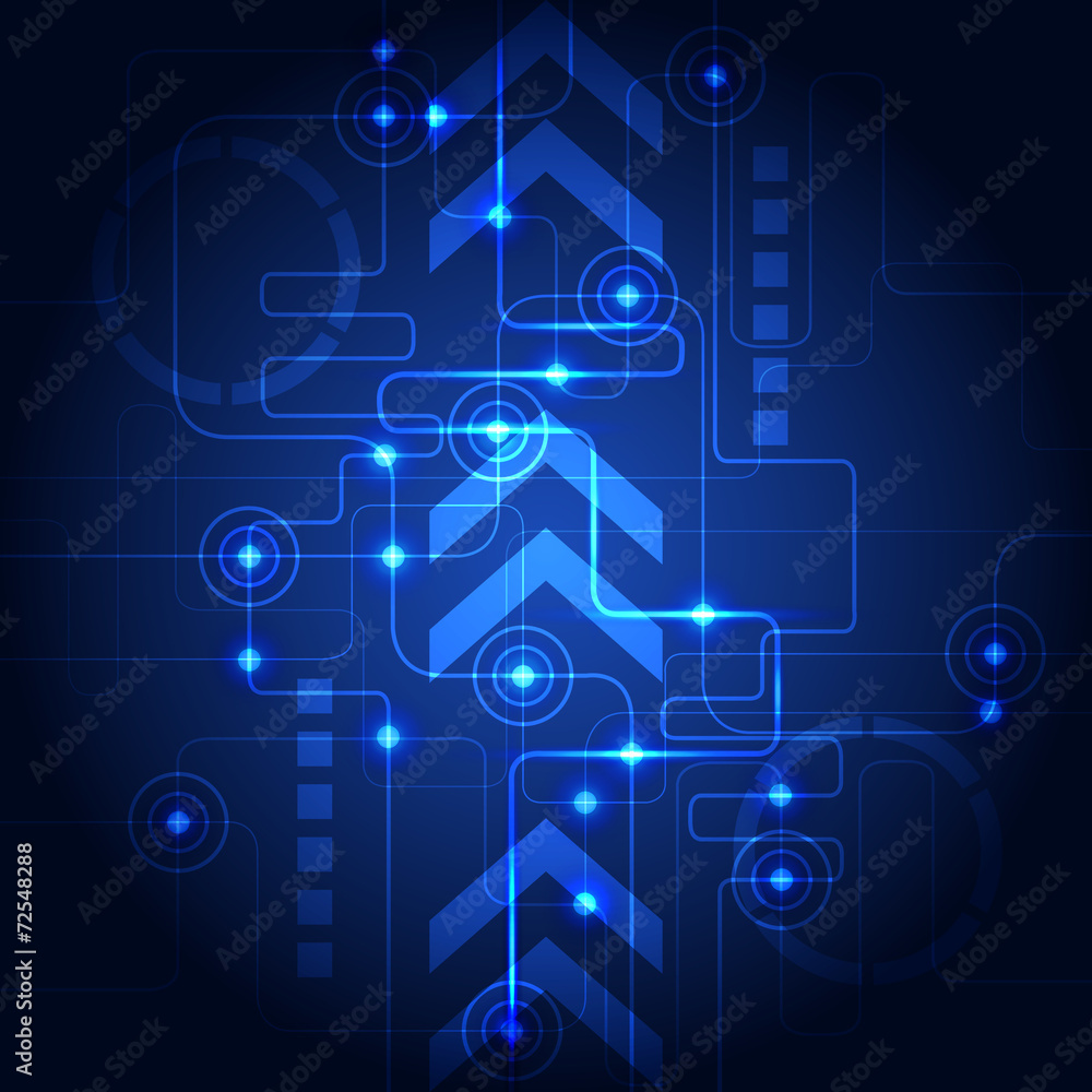 Naklejka premium Abstract technology blue background. Vector illustration.