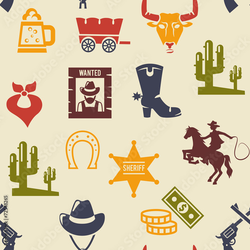 Western and rodeo seamless background pattern