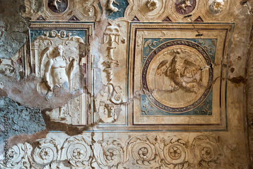 Photo Detail of baths interior in Pompeii, Italy
