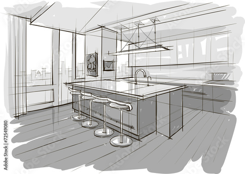 sketch of interior