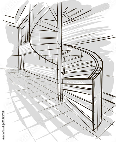 sketch of stairs