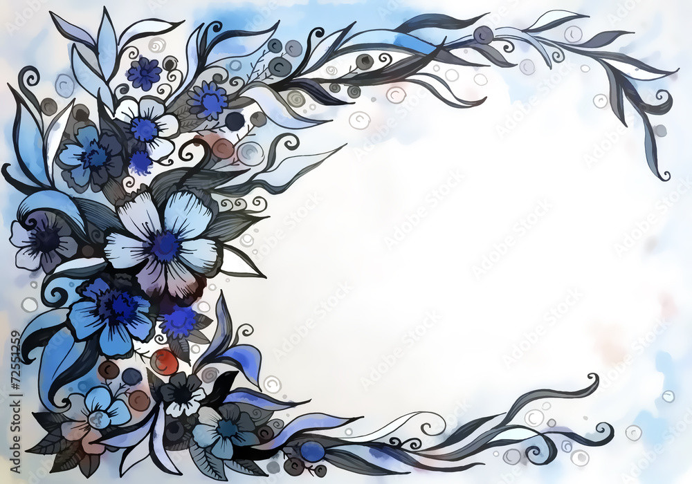 beautiful graphic design of flowers on watercolor background