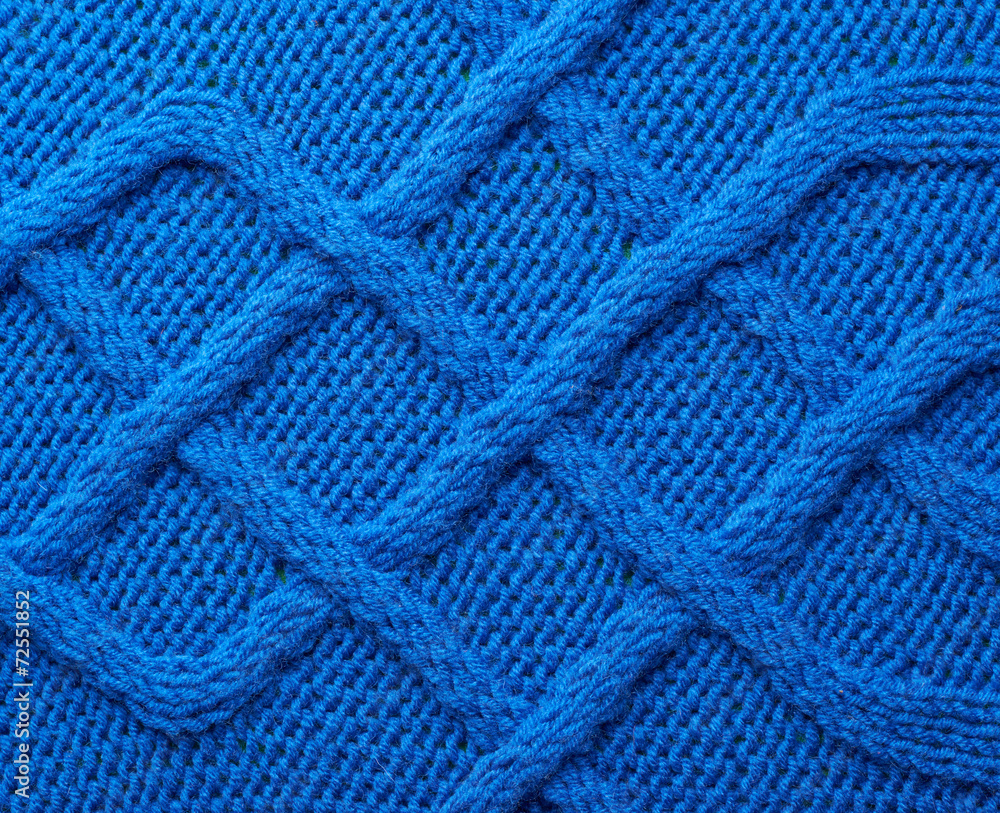 Knitted blue material fragment