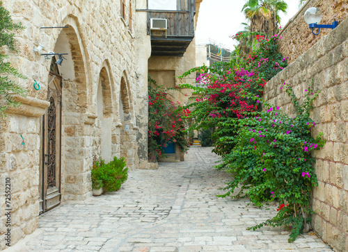 Fototapeta Naklejka Na Ścianę i Meble -  Typical alley in Jaffa, Tel Aviv - Israel