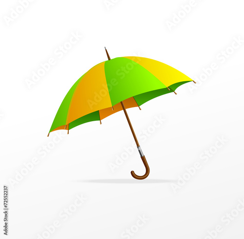 Vector green and yellow umbrella isolated