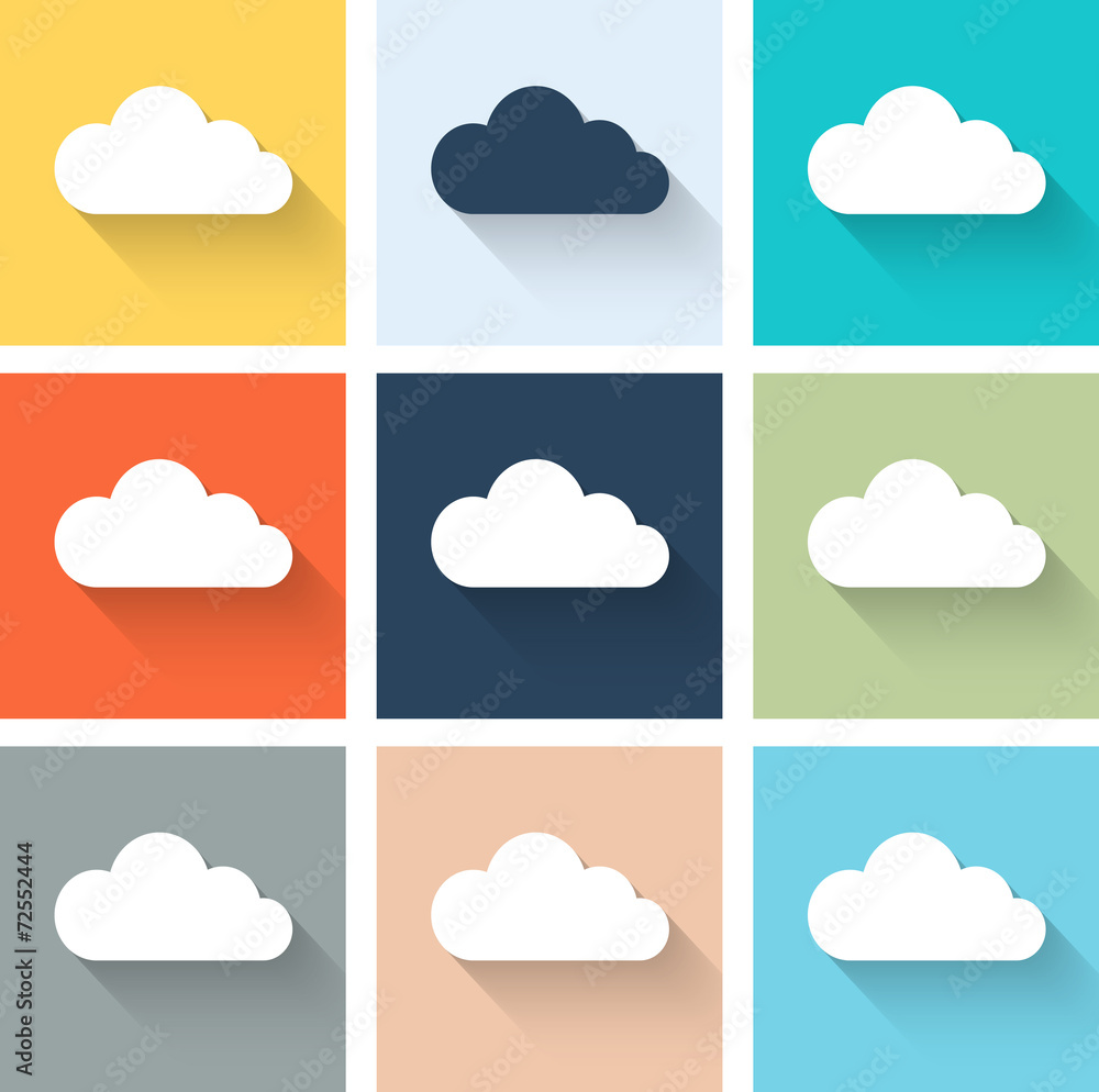 Set of retro cloud icons. Set of retro cloud icons.