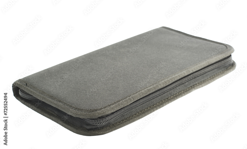 Black case for brushes isolated Black case for brushes isolated