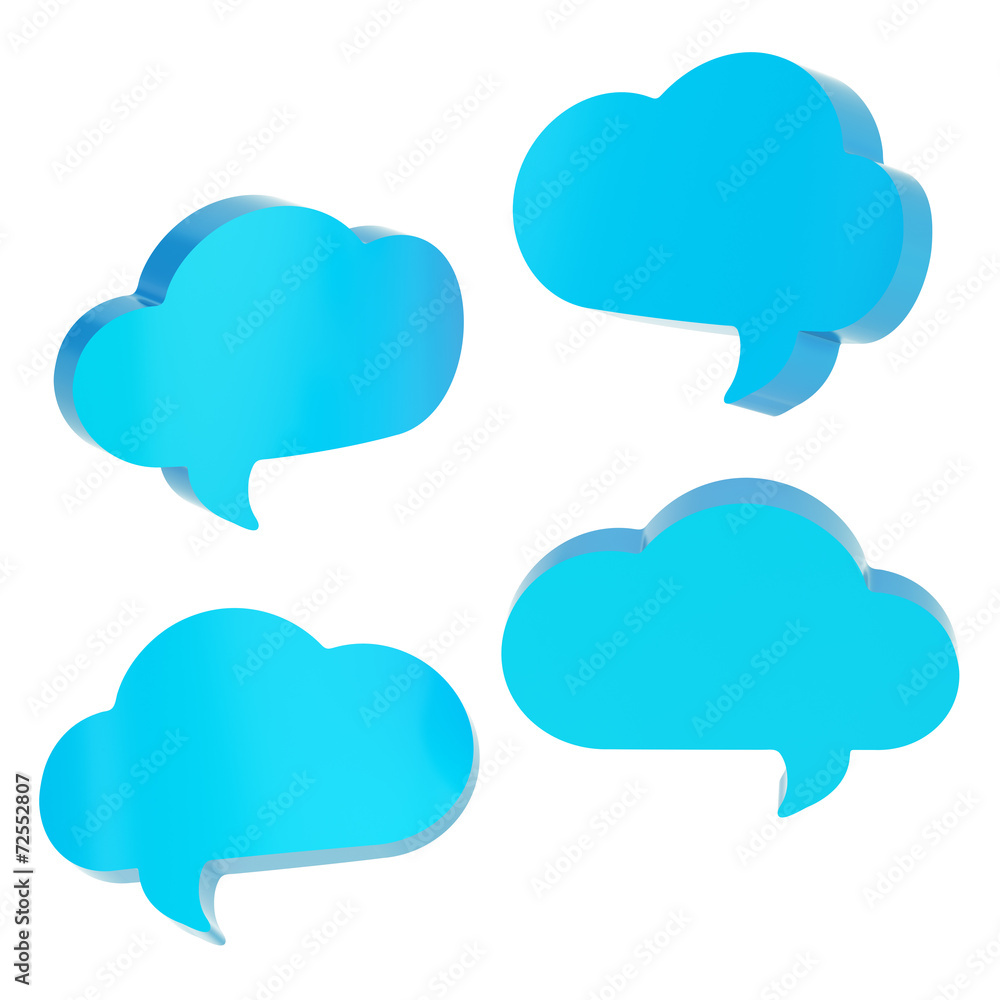 Cloud shaped text bubbles isolated Cloud shaped text bubbles isolated