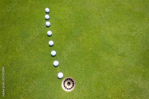 Fotografie Golf Putting Green Balls