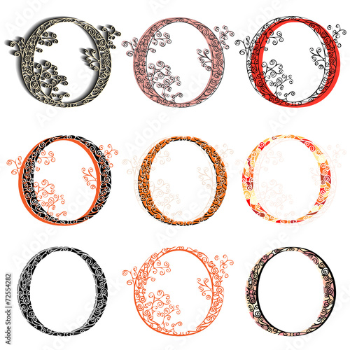 Various combination fishnet letter O.