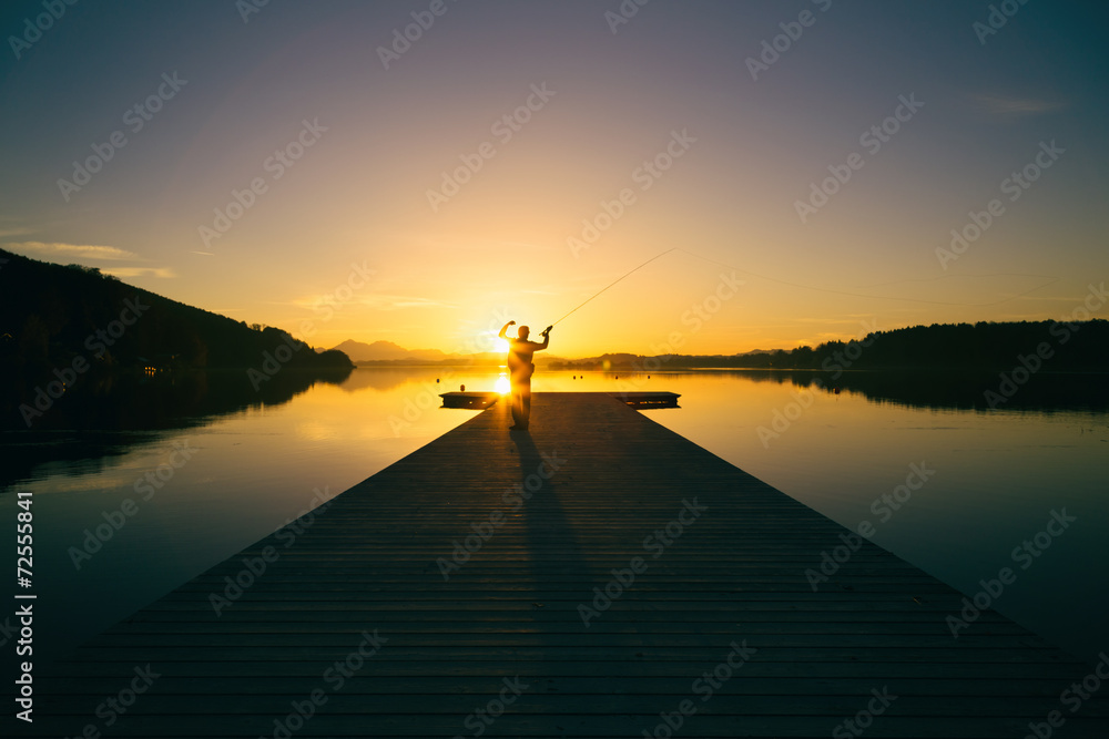 Sonnenuntergang Angler