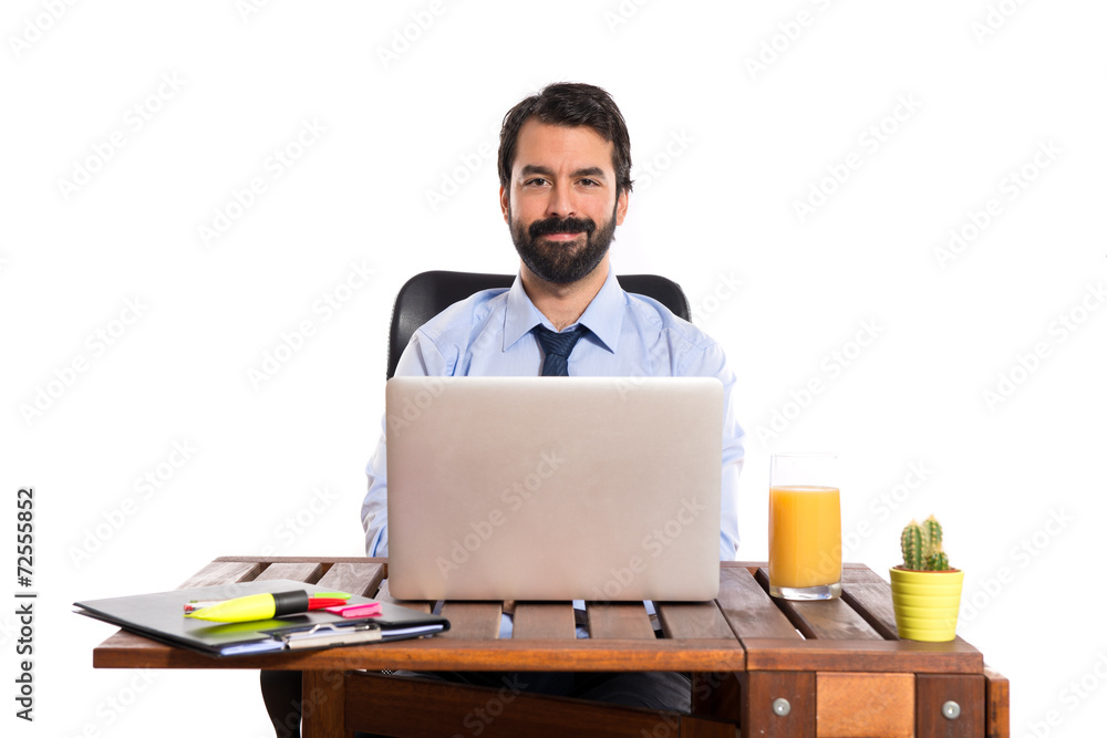 Businessman working with his laptop Businessman working with his laptop