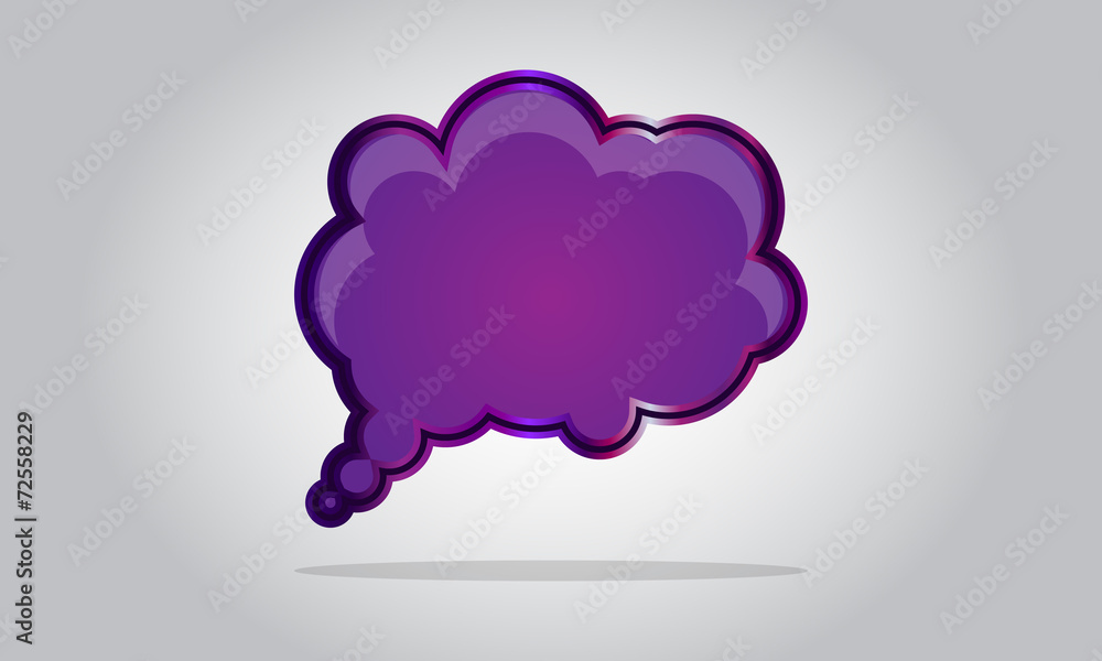 Chat bubble icon - abstract vector glossy speech - purple Chat bubble icon - abstract vector glossy speech - purple