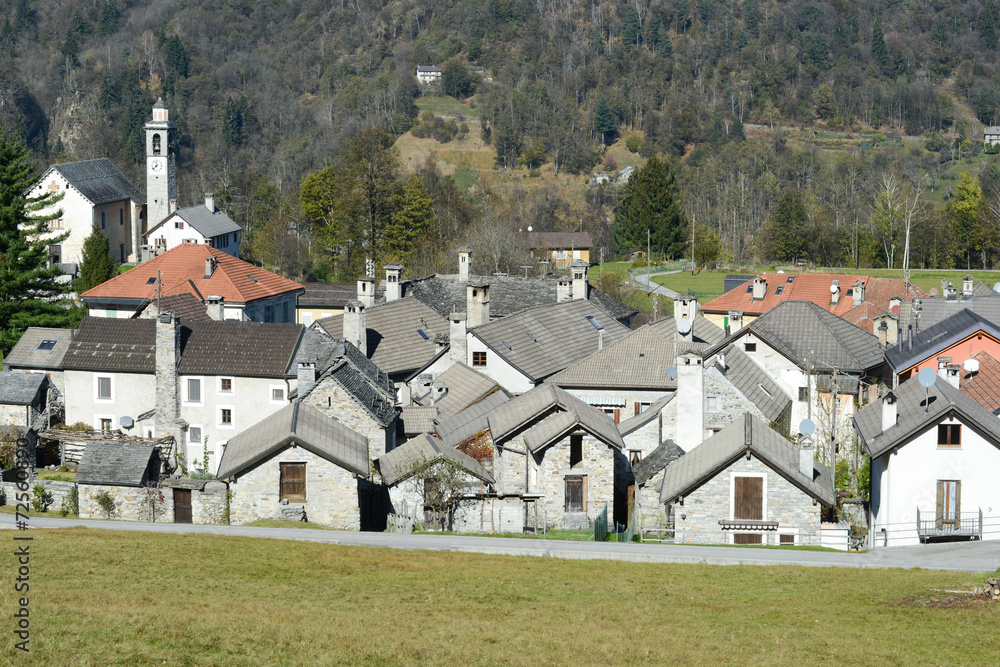 The rural village of Palagnedra on Centovalli valley The rural village of Palagnedra on Centovalli valley