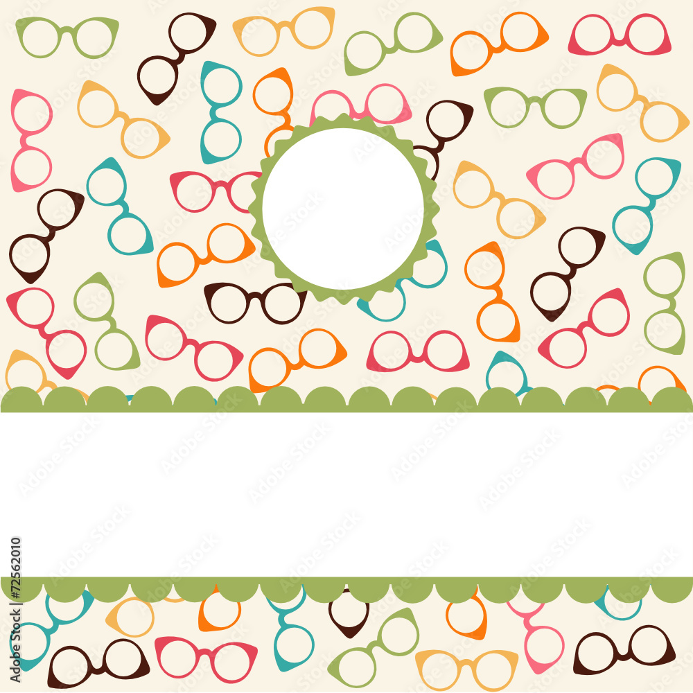 Seamless colorful pattern with glasses Seamless colorful pattern with glasses