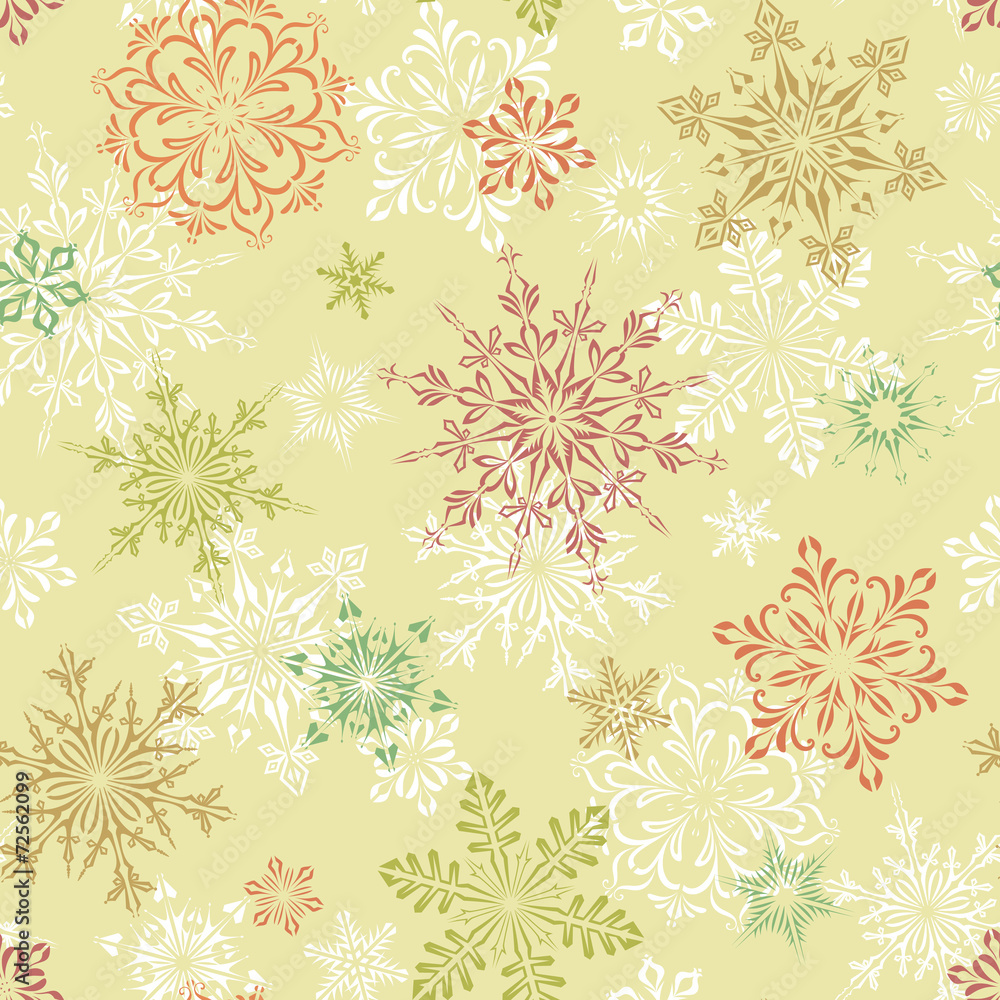 Stylish Snowflakes Seamless Pattern