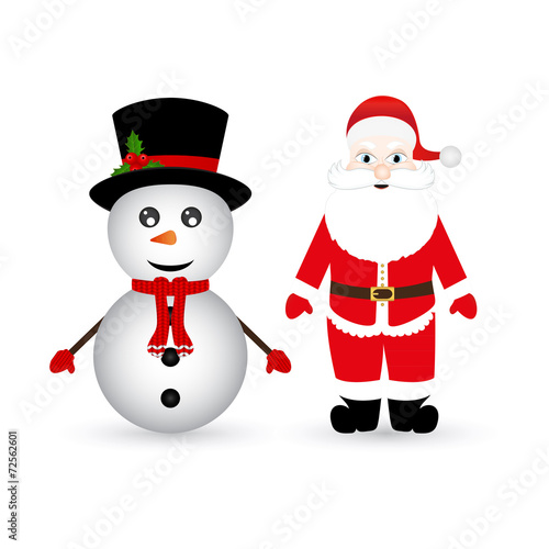 Snowman and Santa Claus