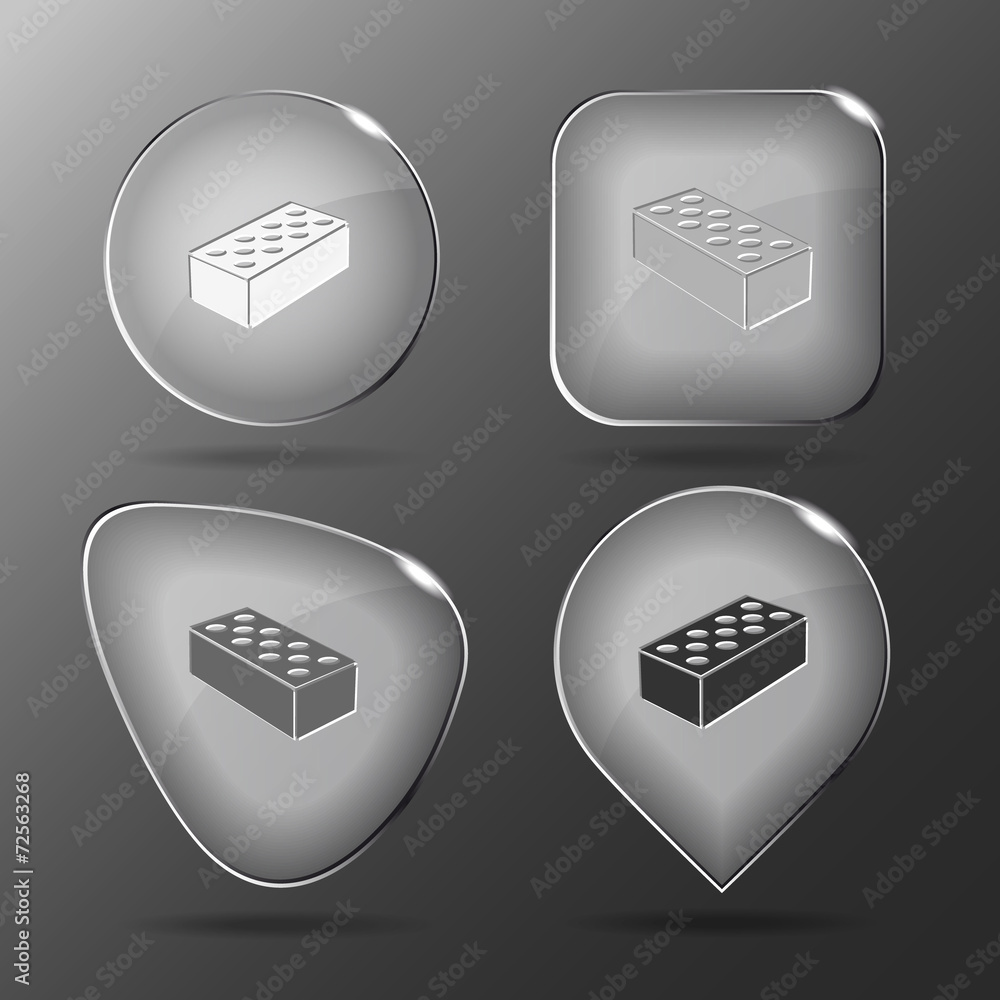 Hollow brick. Glass buttons. Vector illustration. Hollow brick. Glass buttons. Vector illustration.