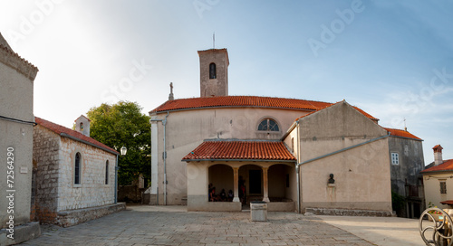 Main square and church at Beli in Cres island