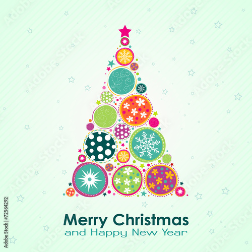 Template Christmas greeting card, vector