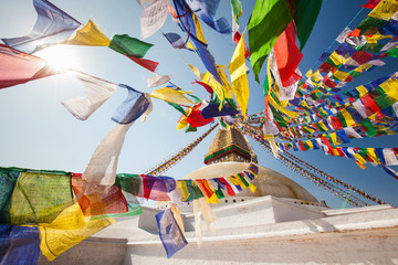 Handdoek met foto Nepal Ogen van wijsheid Bodhnath Nepal  © Maygutyak