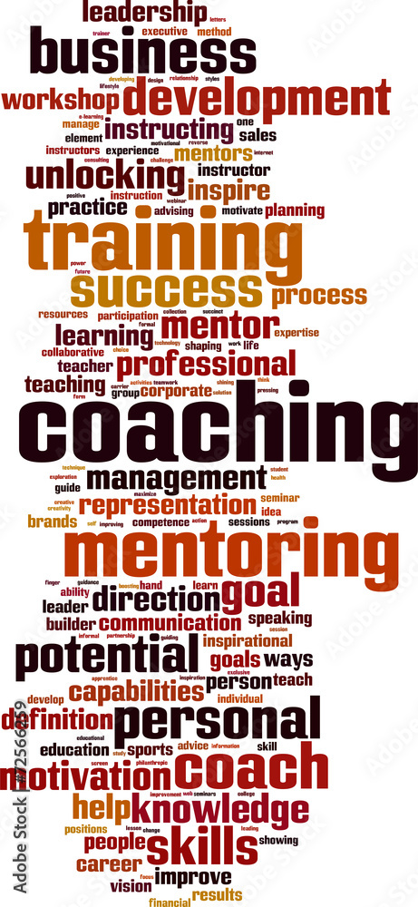 Coaching word cloud concept. Vector illustration