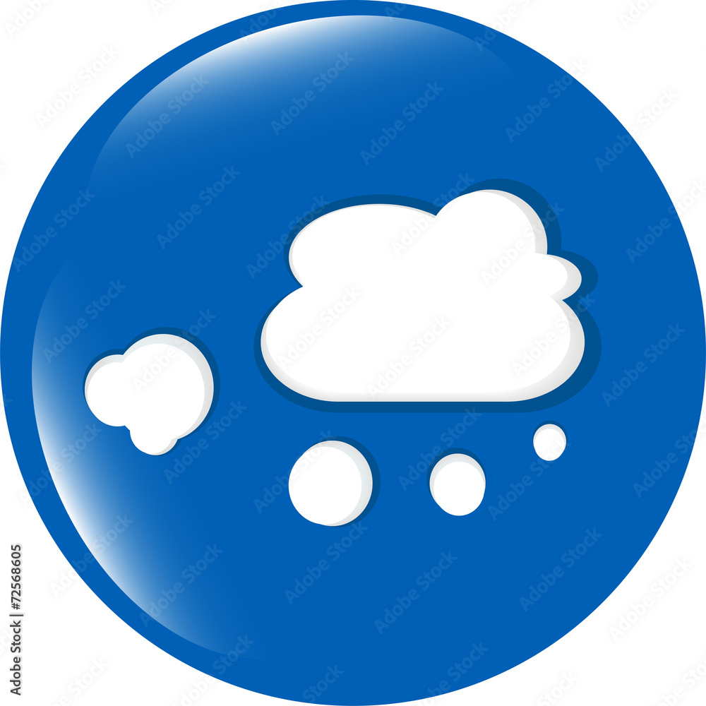 white cloud on internet web icon isolated on white white cloud on internet web icon isolated on white