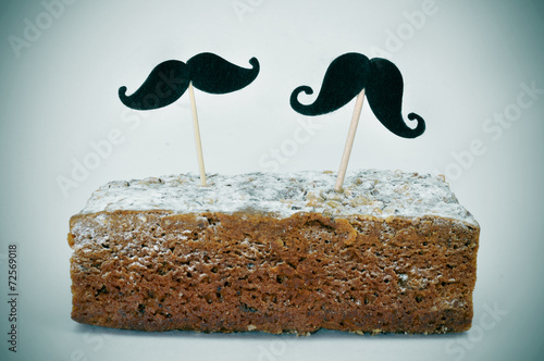 moustaches in a cake photo