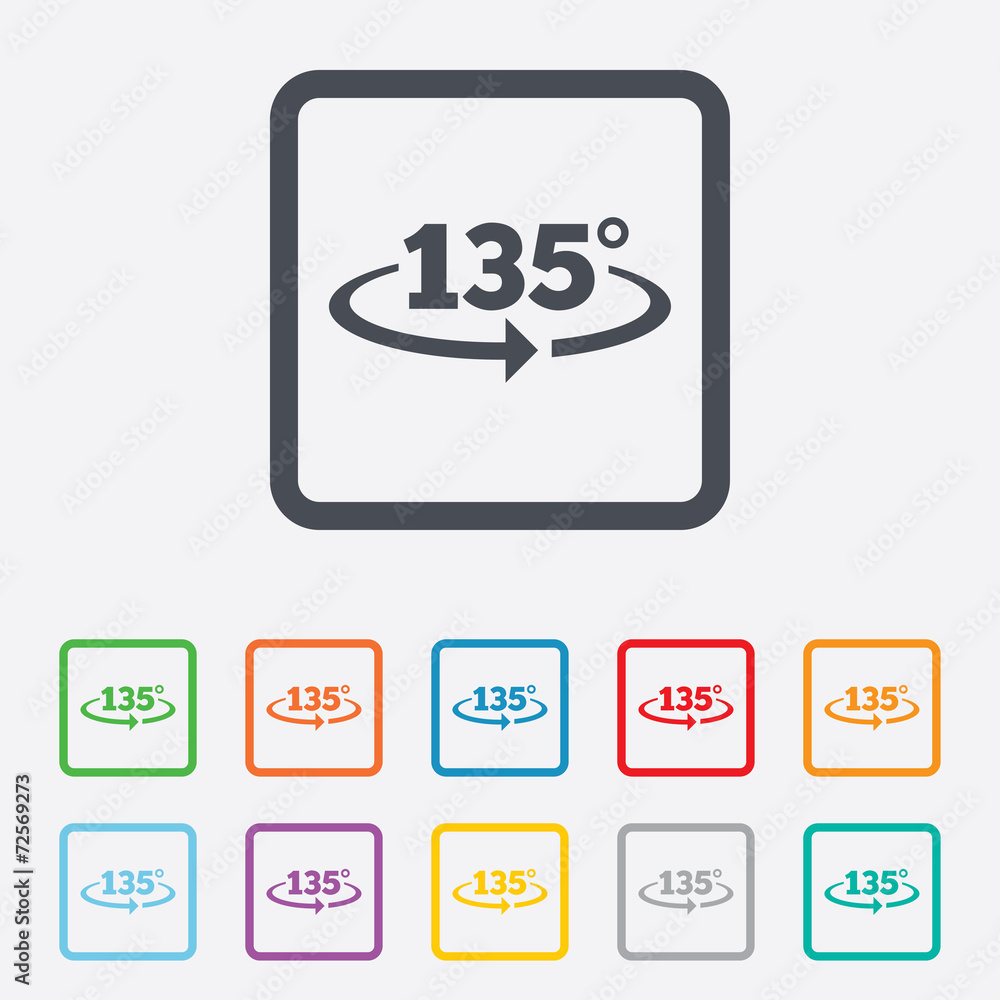 Angle 135 degrees sign icon. Geometry math symbol Angle 135 degrees sign icon. Geometry math symbol