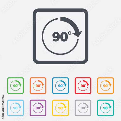 Angle 90 degrees sign icon. Geometry math symbol
