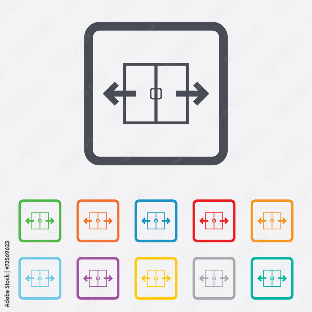 Automatic door sign icon. Auto open symbol. Automatic door sign icon. Auto open symbol.