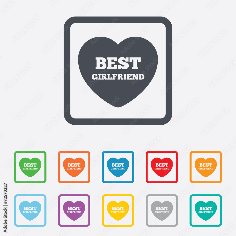 Best girlfriend sign icon. Heart love symbol. Best girlfriend sign icon. Heart love symbol.