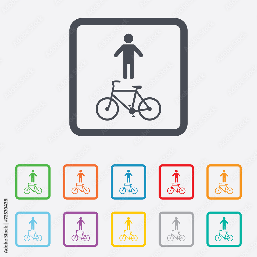 Bicycle and pedestrian trail icon. Cycle path. Bicycle and pedestrian trail icon. Cycle path.