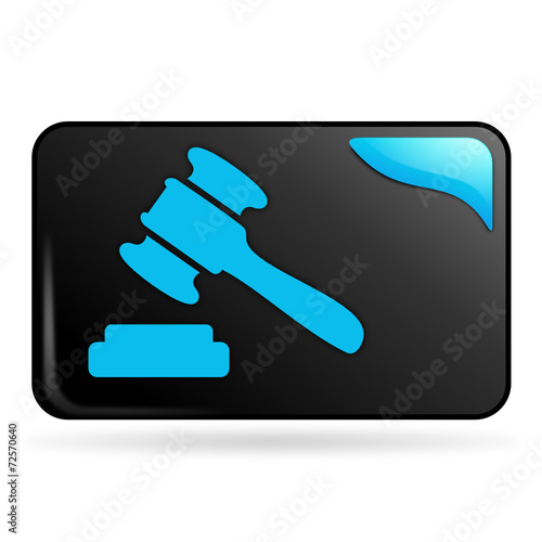 marteau enchères sur bouton web rectangle bleu