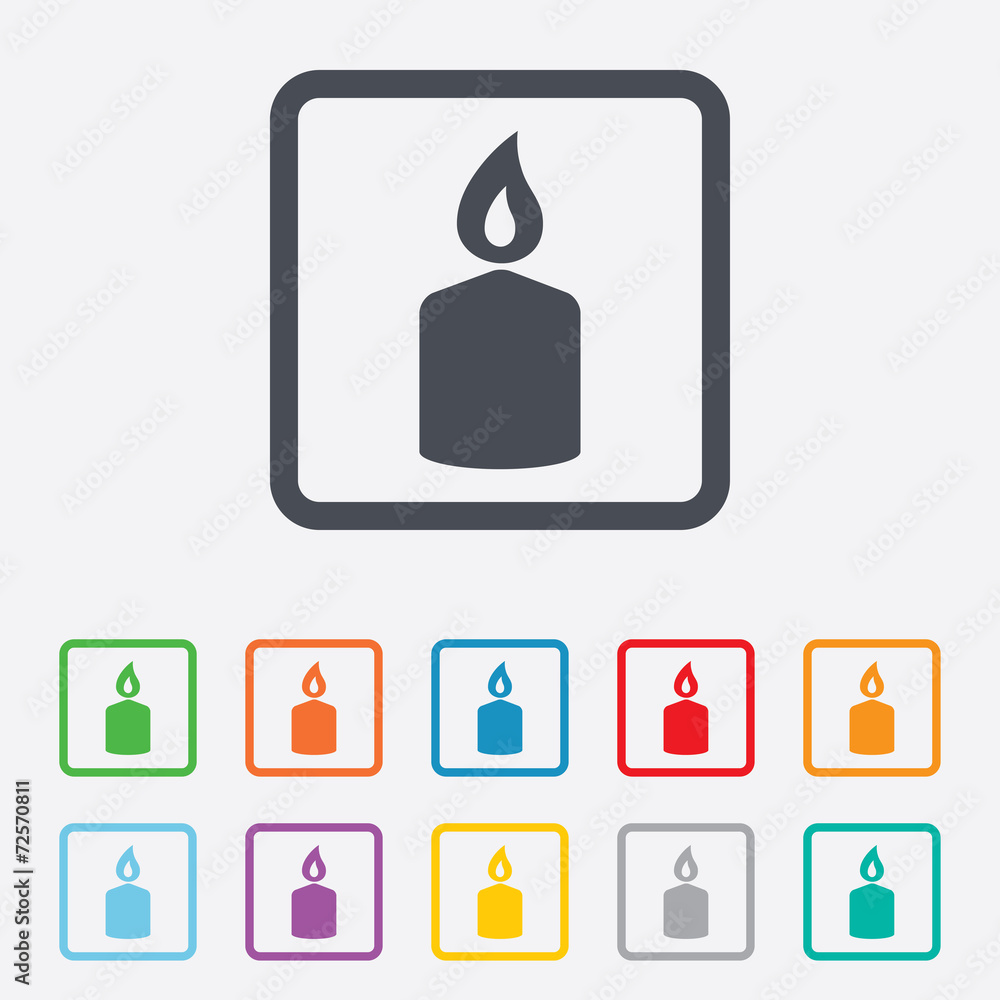 Candle sign icon. Fire symbol.
