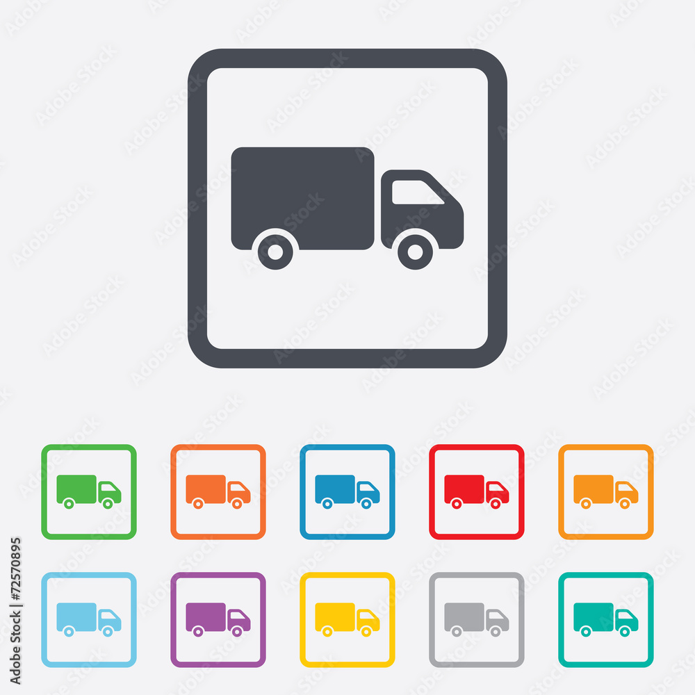 Delivery truck sign icon. Cargo van symbol. Delivery truck sign icon. Cargo van symbol.