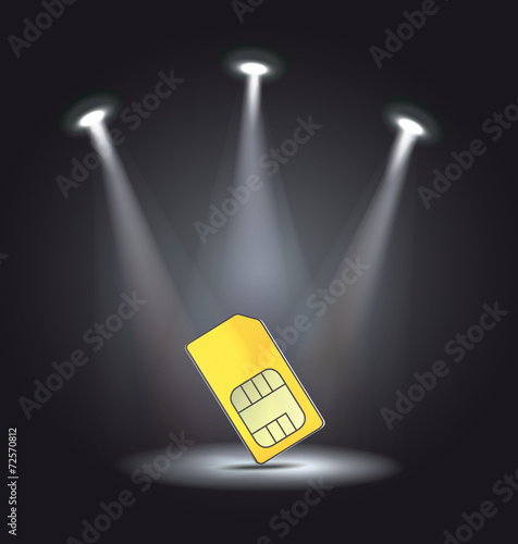 reflector light phone sim card vector
