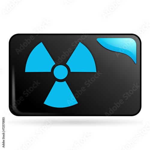 radioactivité sur bouton web rectangle bleu