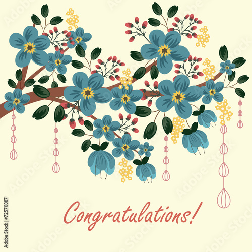 Floral greetinting card