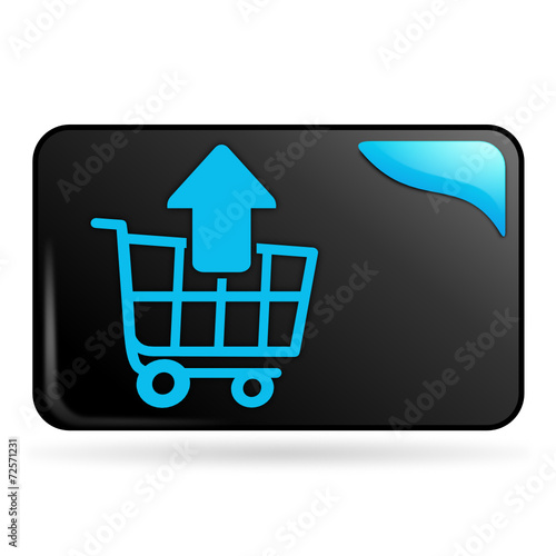 retirer du chariot sur bouton web rectangle bleu